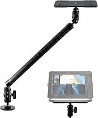 Aluminum Alloy Fish Finder Mount with C Size 1.5 Inch and Round Base, 19.68 Inch Long Arm Marine Electronic Depth Finder Mount Compatible with Garmin Lowrance Humminbird and More