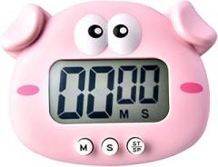 LIFKOME 1pc Cartoon Pig Electronic Timer Alarm Clock Study and Cooking Countdown Clock Cute Manager for Baking Work and Home