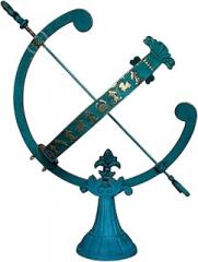 Armillary Sundial Polished Brass 18-Inch Diameter Armillary