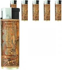 Refillable Electronic Lighter Set of 5 Pieces D-184 The Arabian Nights Aladdins Lamp