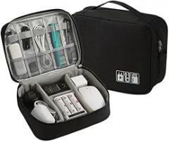 Electronic Accessories Multi-Functional Organizer/Travel Organizer, 9.45 x 7.09 x 3.54 inches.(Black)