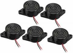 5Pcs Industrial Electronic Buzzer with Continuous Sound, Operating Voltage from DC 3V to 24V at 100dB
