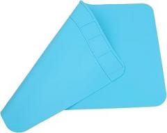 Anti Static ESD Heat Insulation Work Mat for Electronics Repair, 30cm x 20cm Gel Desktop Mat with Sectioned Layout, Waterproof and Dustproof for Phone PC Tablet Soldering