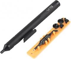 Vacuum Suction Pencil for SMD, Manual Vacuum Suction Pencil with 2 Suction Tips 6 Sucking Vacuum Soldering Iron Suction Pencil Vacuum Hint for Small Electronic Components