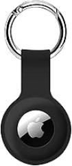 ColorCoral Holder Case for Airtag/New airtag 2 Ultra Light Silicone Sleeve for Air Tags Durable Anti-Scratch Protective Skin Cover with Anti-Losing Keychain Ring Accessory 2026 Black