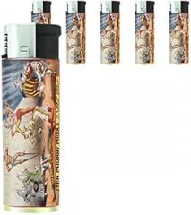 Refillable Electronic Lighter Set of 5 Pieces D-199 Ten Phunny Phools Clowns Comical