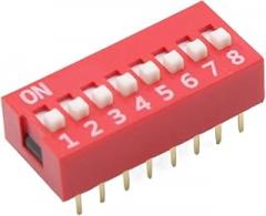 10PCS/Lot DIP Switch 8 Way 2.54mm Toggle Switch Red Snap Switch Electronic