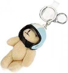 DLOULP Helmet Bear Shaped Keyring Fashion Accessory Compact Backpack Hanging Decoration for Bags Electronics Cases Adorable Phone Ac
