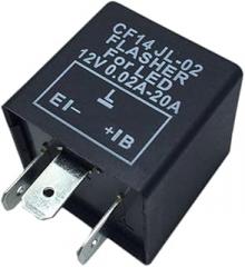 12v Pin Led Relay for Cars Fix Led Turn Signal Electronic for Turn Signal Lights Standard Pin Temperature Voltage Compensated Black