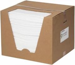 Absorbent Pad, Absorbs 26.3 gal. Oil-Based Liquids, PK 100, White