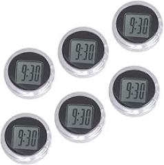 GLEAVI 6pcs Motorcycle Mount Digital Clock Adhesive Motorbike Small Clock for Motorcycle Bike Office Practical Electronic Timepiece
