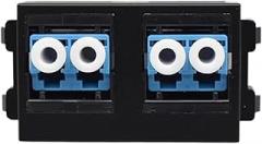 2 Port Duplex LC-LC Fiber Optic Dual LC Female Coupler Adapter Jack Socket Module 23x36mm(Black)