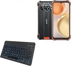 BoxWave Keyboard Compatible with Blackview Oscal S80 - SlimKeys Bluetooth Keyboard - with Backlight, Portable Slim LED 7 Colors - Jet Black
