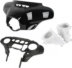 Hoping Motorcycle Batwing Inner Outer Fairing Speakers Cover Compatible with Touring Street 2014 2024(Black Fairing Vent)