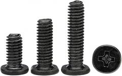 Black Carbon Steel CM Cross Recesse Ultra Thin Flat Wafer Head Electronic Small Machine Screw M1.2 .6 M2 .5 M3 M4(M2x5x5mm (100pcs))