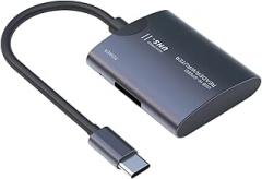 2 in 1 USB C to Card Reader High Speed 480Mbps Data Transfer Plugs Play for PC Electronics USB C Card Reader for Smartphone