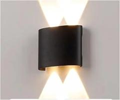 Led Outdoor Waterproof Exterior Wall Double-Head Wall lamp Outdoor Villa Restaurant Courtyard Balcony Upper and Lower Wall Washing spotlights(112 * 38 * 80MM 1W*4)