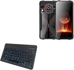 BoxWave Keyboard Compatible with Cubot Kingkong 9 - SlimKeys Bluetooth Keyboard - with Backlight, Portable Slim LED 7 Colors - Jet Black