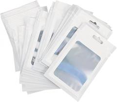 PRETYZOOM 100pcs Resealable Jewelry Organizers with Transparent Window for Earring Pouches and Electronic Components Storage Bags