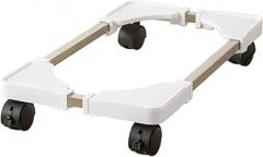 Computer Tower Stand with Wheels, Plastic Adjustable Pc Floor Stand Printer Stand Desktop Computer Stand Desktop Tower Stand Rolling Computer Cart for Office Gamers (White)