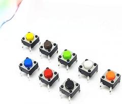 50pcs Free shopping 666.5mm 4PIN Seven color Smart Electronics Tactile Switches Push Button SMD Tact Switch Switch - (Color: Blue)