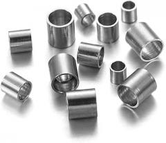 150Pcs/lot Stainless Steel Round Stopper Spacer Crimp Tube Beads Wire Connectors for DIY Jewelry Making Accessories Supplies(Stainless Steel,2.5mm)