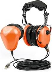 Aviation Airport Ground Crew Headset with Noise Cancelling Mic, PTT Button, Comfortable Ear Pads, 25 feet Straight Cord with Plug