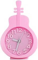 Creative Silent Alarm Clock Students Children Bedside Electronic Clock-Guitar (Pink)