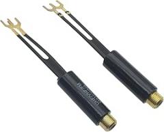 FDXGYH 2 Pcs Outdoor TV Antenna Connector Matching Transformer 300 Ohm to 75 Ohm Coaxial Cable Adapter UHF VHF FM Model TV Converter (Gold Plating)