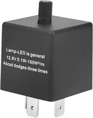 3 Pin Electronic Flasher Relay, 12.8V 0.1W-150W CF13 JL-02 3-Pin Adjustable Electronic LED Flasher Flash Relay for Turn Light Hyper Flash Fix