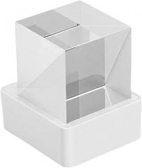 ASHATA WiFi Holographic Cube Display Weather Clock, Smart Weather Station Digital Clock with GIF Animations and Electronic Album Player for Desktop Decor USB Powered (White)