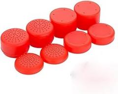 8 Pcs Heightened Soft Silicone Anti-Slip Analog Joystick Thumb Grip Stick Cap Cover Case Skin Skid Heighten for PS4 PS3 Xbox Controller (Red)