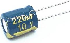 20pcs 10v 220UF Low ESR/Impedance High Frequency Aluminum Electrolytic Capacitor Size 6X7 220UF