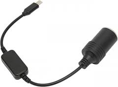 CHICIRIS 5V USB C to 12V Car Cigarette Lighter Socket Adapter Automatic Protection for Car Electronics Accessories 11.8in