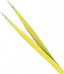 Stainless Steel Tweezer Straight Tip Anti-static Professional Precision Industrial Tweezers Yellow - (Application for Eyebrow Lab Crafts Soldering Electronics)