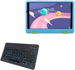 BoxWave Keyboard Compatible with Huawei MatePad T10 Kids (9.7 in) - SlimKeys Bluetooth Keyboard - with Backlight, Portable Slim LED 7 Colors - Jet Black