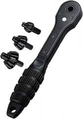 Ratchet Wrench - Drill Chuck Adapter Spanner, Multifunctional Double Head Ratchet Wrench for Automotive Repair, Plumbing, HVAC Installation, Electronics, Emergencies, Handmade Projects, Easy to Use