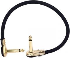 Electric Guitar Effect Pedal Cable Durable And Anti Entangled For Electric Guitar Play 15cm 5.9in Flat Patch Power Supply Instrument Accessories With Gold Plating (Flat Head Gold 30CM)