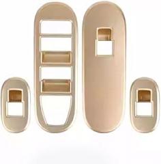 Car Window Lift Switch Buttons Cover Trim Door Armrest Panel Handle Frame 4pcs Compatible with MN J05 Interior Decoration Accessories (Champagne Gold)