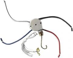 Zing Ear ZE-208s E89885 Ceiling Fan Switch Kit - 3 Speed 4 Wire Pull Chain Switch With Brass Chain - Xuan MVP Fan Light Replacement Part