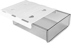Under Desk Concealed Drawer Storage Container Utilizing Strong Adhesive Drillless Required for Efficient Organization of Mess in Homes Office Setting Electronics Storage