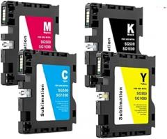 1 Set Ink Cartridge with Chip Compatible with - SG500 SG1000 No Serial Number Sublimation Ink