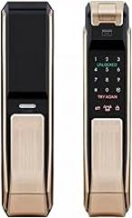 Smart Locks for Doors Home Digital Electronic Lock Fingerprint Password Keyless Lock SHS-P718 Gold Color English Version(Push from Outside)