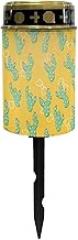 Cactus Print Waterproof Solar Light Solar Light Outdoor Decor Solar Lights for Cemetery Landscape Path Lights Dustproof Waterproof Solar Light Led Electronic Flameless Candles