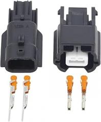 2 Pin Female Male PA66 Auto Waterproof Black Electronic Housing Socket Connectors DJ7021K-0.6-11/21(5 Sets)