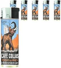 Refillable Electronic Lighter Set of 5 Pieces D-201 Cafe Collas Perles Des Indes