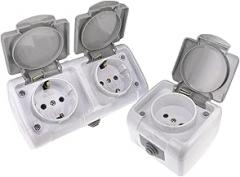 Germany Socket Outlet 2P+E IP54 SuRIFace Type 2 Gang Schuko Waterproof Socket with Earthing New 2026 High for Reliable Electronic Component, Precision, Stable Performance