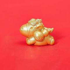 New Year Figurines Miniatures Cartoon Lucky Gold Horse Micro Landscape Ornaments Home Room Desk Decorations Gift