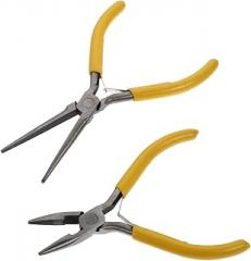 STOBOK 2pcs Needle Nose Pliers Multi-function Crimping and Wire Stripping Tool Ergonomic Handle for Electronic Maintenance and Crafts