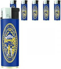 Nebraska State Flag Lighters S1 Set of 5 Electronic Flame Cigarette Smoking